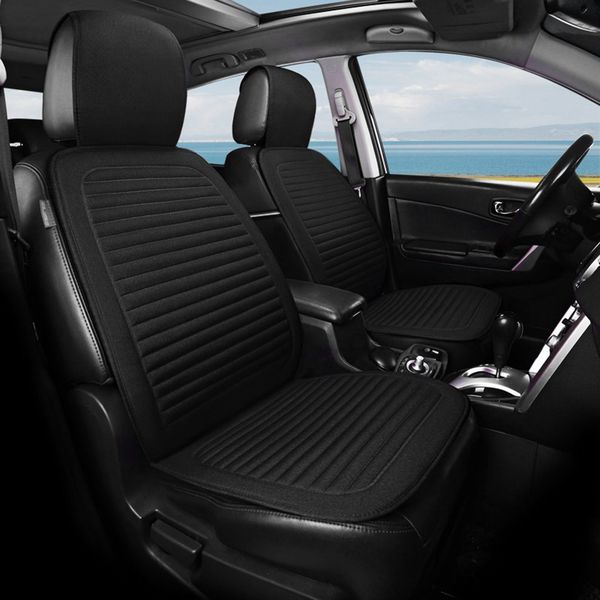 

car four seasons universal linen hand-woven car anti-skid cushion black