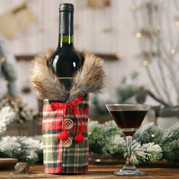 

2pcs santa claus wine bottle cover christmas decorations for home new year xmas decor red wine bottle covers new year christmas other househ