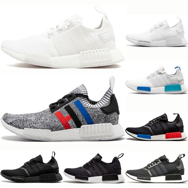 

adidas nmd r1 горячие продажи r1 primeknit кроссовки для мужчин женщин япония трехместный черный белый oreo серый og черный runner спортивны