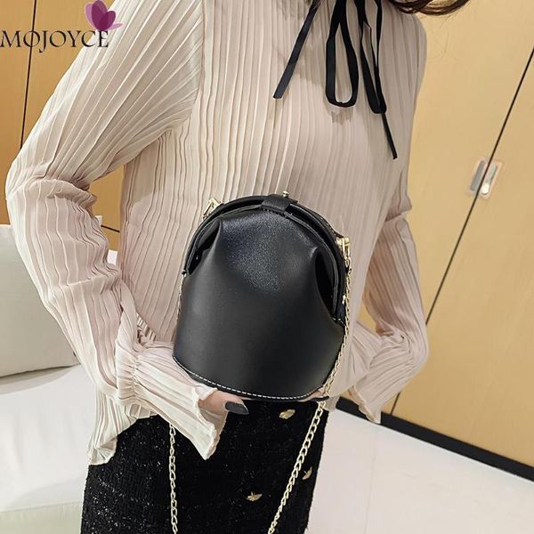 

дамы маленькое ведро женский сплошной цвет творческий клип плечо crossbody сумки искусственная кожа женщины цепи сумка посыльного