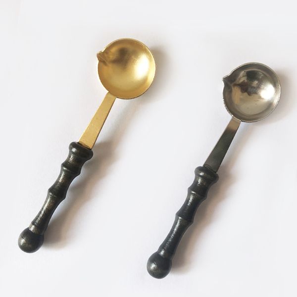 

vintage stamp sealing wax spoon wood handle scoop anti diy candle fittings tools wholesale