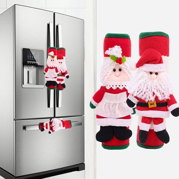 

2020 christmas decoration for home handle cover refrigerator door handle cover appliances glove decor protector