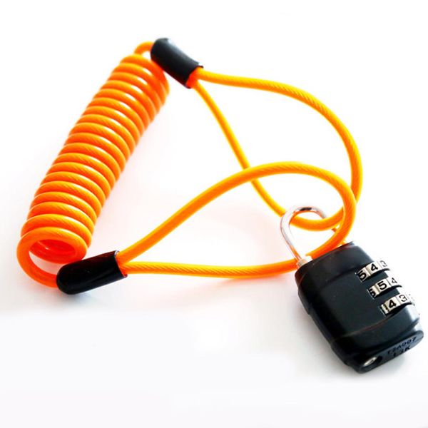 

car-partment 150cm alarm disc lock security anti thief motorbike motorcycle wheel disc brake bag and reminder spring cable