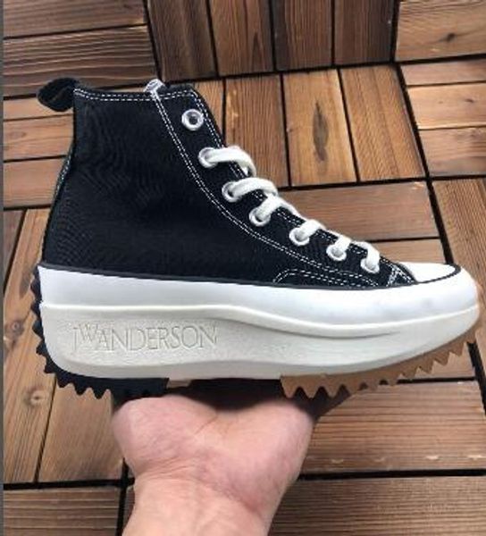 

womens girl ladies run star x jw anderson thick-soled sneakers pantshoes running shoes j.w. anderson chuck run star hike 1970s zapatos, Black