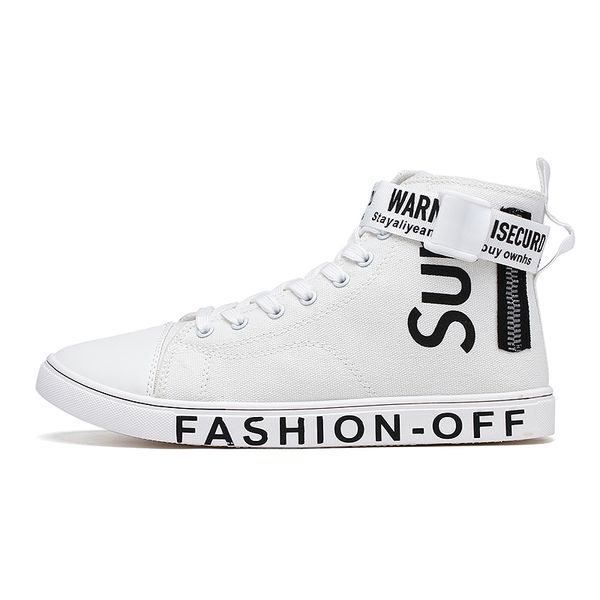 

trend creative wild casual board shoes high-lightweight canvas shoes chinese alphabet pattern lace-up sneakers men, Black