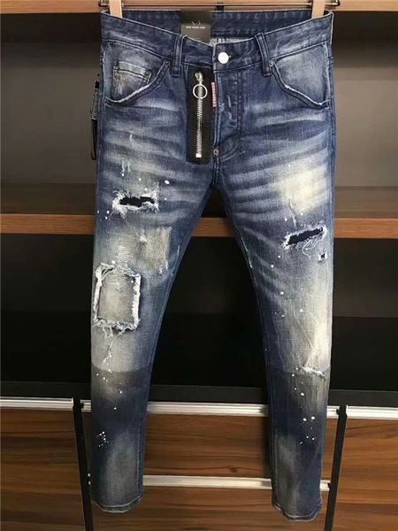 

new luxury men rework holes slim blue jeans fashion men jeans new frayed men straight slim denim pants biker denim pants trousers