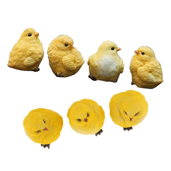 

7pcs vivid animal statue sculpture lawn yard garden statuary decor chicken