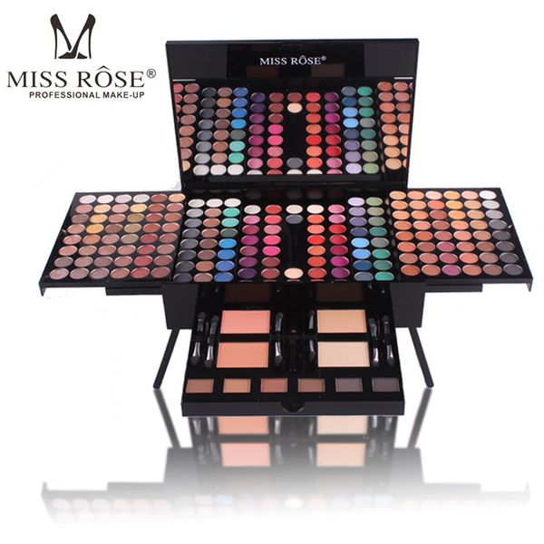 

miss rose makeup kits multicolor eyeshadow palette blush matte powders glitter eye shadow for women cosmetics box 180 color case