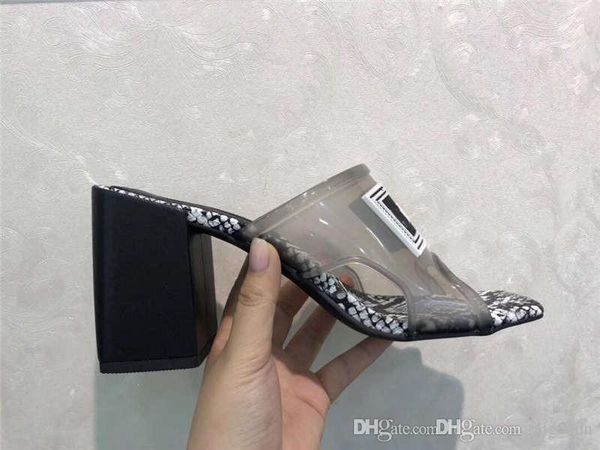 

2019 Прозрачные женские босоножки на высоком каблуке, мули с высоким каблуком. Верх