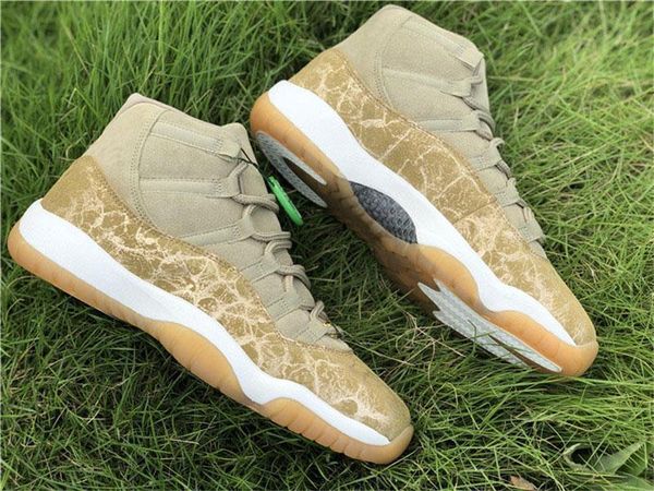 

authentic 2020 new 11 wmns neutral olive lux wheat 11s women casual shoes gs gold suede real carbon fiber 378037 -016 athletic sneakers, Black