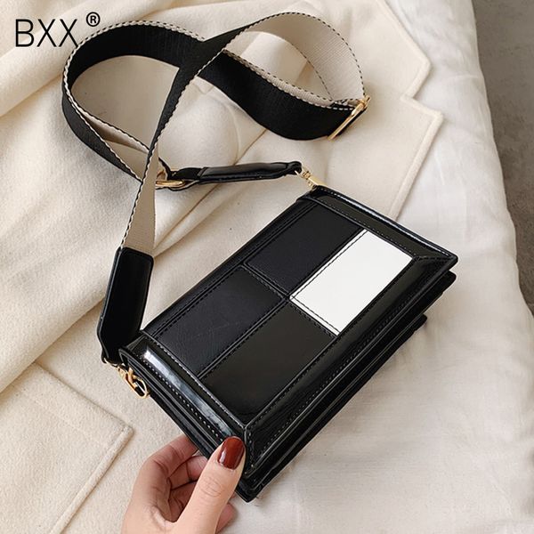 

bxx] контрастный цвет искусственная кожа crossbody сумки для женщин 2020 леди небольшой плечо сумка женская дорожные сумки hl381
