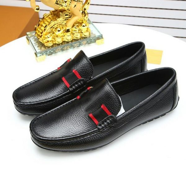 

men designer luxury vintage sets of foot leather shoes flat for men new fashions casual shoes men cowhide wide and large size shoes type1, Black