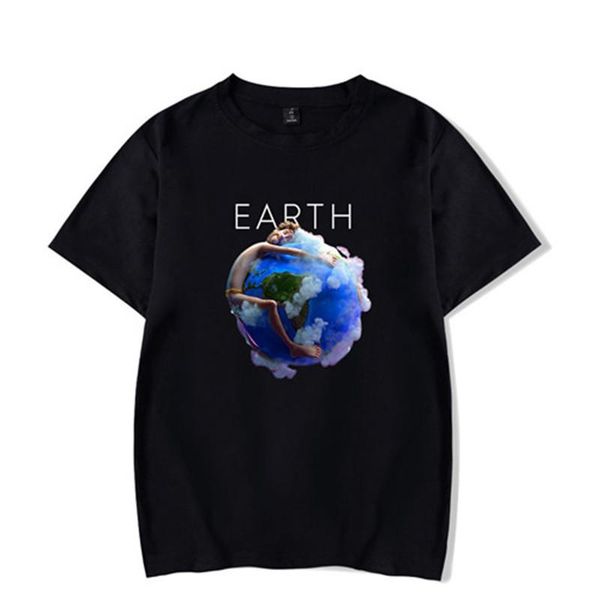 

earth mens summer tshirts crew neck lils new songs print fashion male clothing wild causel tees, White;black
