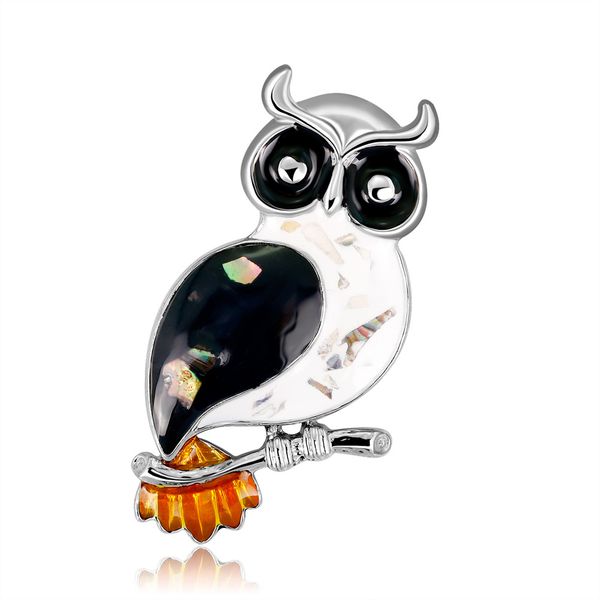 

rhinestone fashionable animal brooch drop-oil owl, brooch, wholesale, Gray
