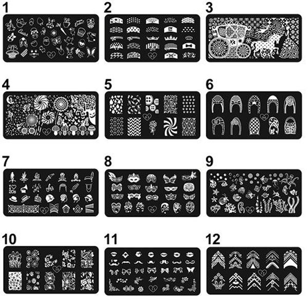 

nail art printing image polish stamp plate scraper stamper manicure diy template