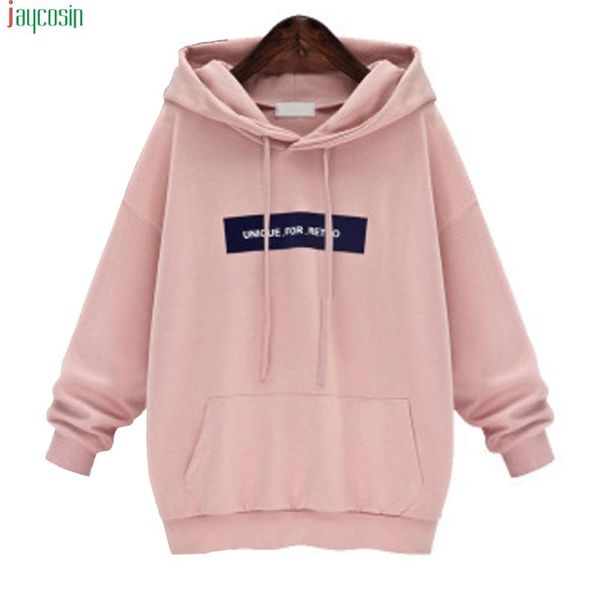 

jaycosin fashion women's sweatshirt loose long sleeve hoodie sweatshirt jumper letter pullover hoodies for girls plus size, Black