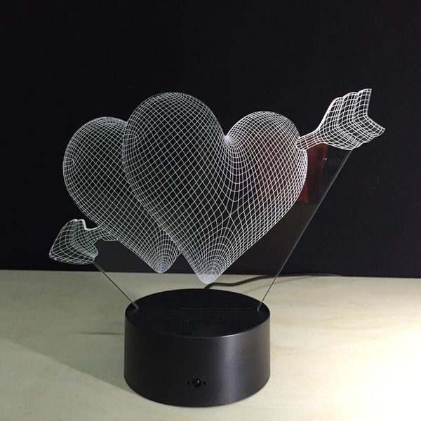 

table lamp night light 3d led valentine wife gift touch control atmosphere usb charging colorful bright adorable