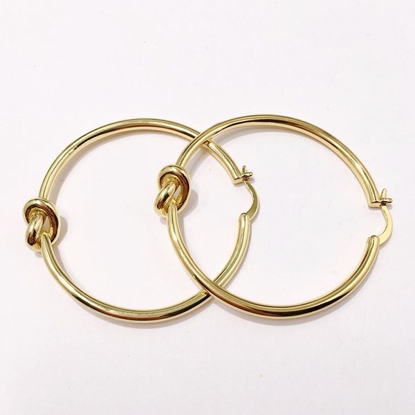 

new big circle hoop earrings for women bohemian bridal party jewelry gold copper twist knot earrings wedding jewelry fashion accessories 4cm, Golden;silver