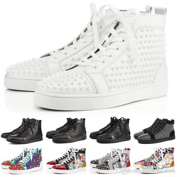 

ace designer casual shoes for men women studded spikes flats sneakers red bottom party lovers genuine leather fashion sneaker size 36-46