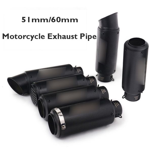 

motorcycle black exhaust muffler tip tail pipe escape slip on 51mm/60mm universal pipe for cbr500 cbr300 mt09 mt07 z800