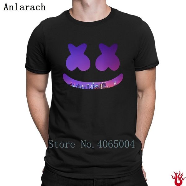 

marshmello t-shirt уникальный хип-хоп топ семья пользовательские мужчины футболка 2018 удобный 100% хлопок o-образным вырезом анти-морщинист, White;black