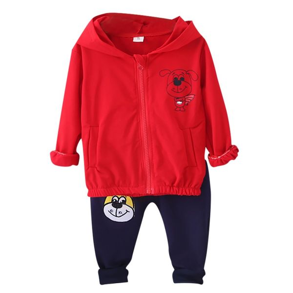 

casual baby boys clothes children sets 2pcs new long sleeve cartoon print hoodie sweatshirt +pants trouser jacket set autumn, White