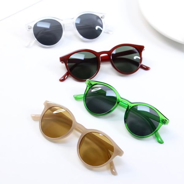 

child round big frame sunlgasses boys vintage champane black gray oversize baby sun glasses infant gafas de sol uv protect 2020, White;black
