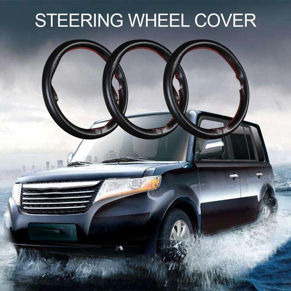 

diy leather steering wheel cover four seasons universal hand sewing leather car handle non-slip wear resistance