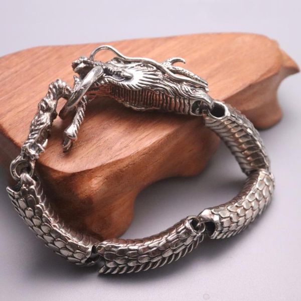 

other bracelets solid 925 sterling silver dragon bracelet 13mm link chain 8.07" l, Golden;silver