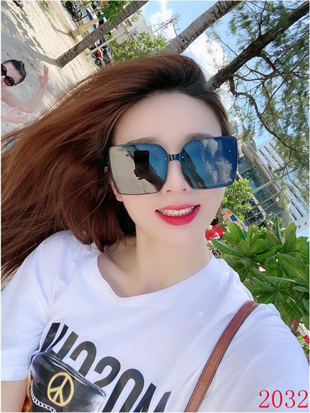 

brand summer wear female luxury designer sunglasses polarizing full-frame glasses fashionable women's sunglasses glass uv400 with box, Blue;gray