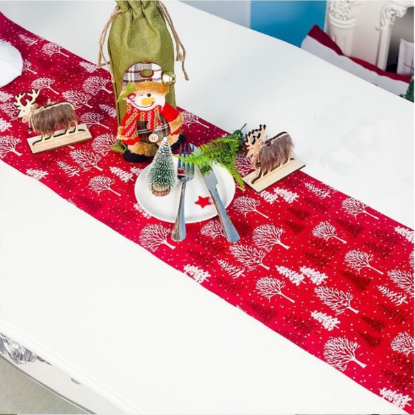 

christmas decoration polyester printed table flag table runner printed tassel tablecloth placemat l home festival decoration