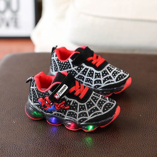 

cartoon fashion led lighted baby casual shoes glowing baby sneakers classic girls boys shoes footwear, Black
