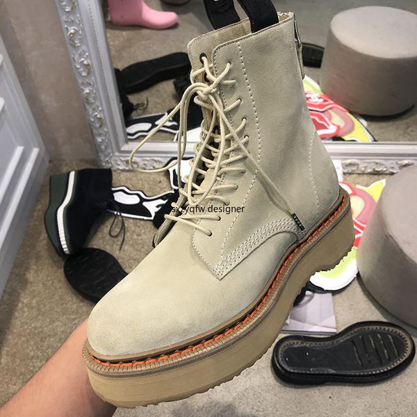 

frosted leather tide boots women motorcycle boots casual short women flat shoes leather botas mujer lace up fashion, Black