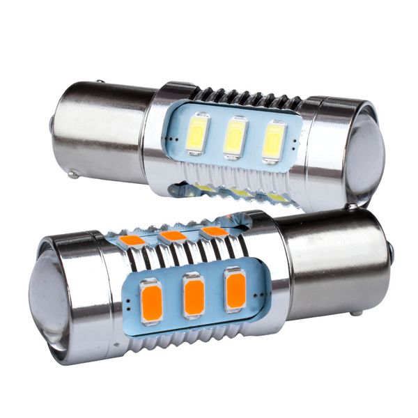 

2pcs 1156 12 5630 smd ba15s p21w high power led lamp yellow amber turn signal red tail light bulb white reverse lights 12v
