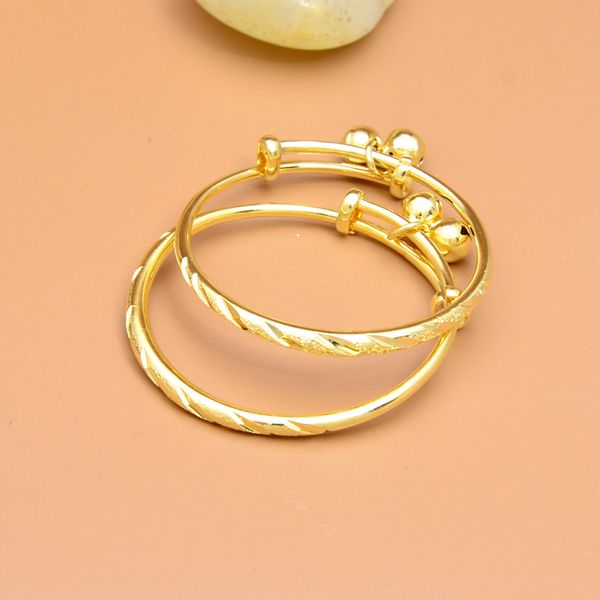 Adorável Baby Bells Bangle Amarelo Banhado Meteor Bells Bebê Pulseira Pulseira Para Bebês Crianças Crianças Presente Nice