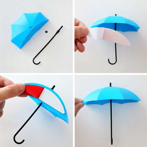 

300pcs cute umbrella wall mount key holder wall hook hanger organizer durable gift door key holder