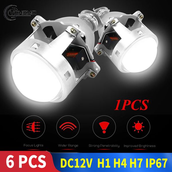 

3 inches dc 12v ip67 universal double hid h1 h4 h7 led headlights high definition optical lens motorcycles h1 lamp fog lights