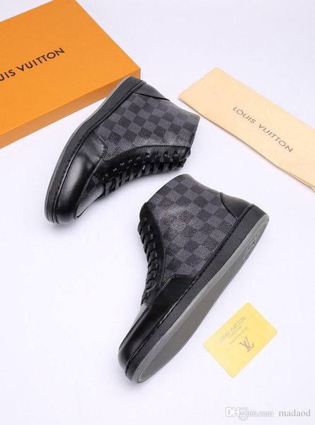 

19fw new men's fashion high canvas sneakers trend comfortable man casual shoes outdoor non-slip breathable men shoes yetc6, Black