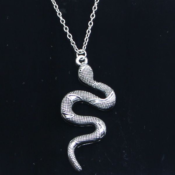 

20pcs new fashion necklace 53x23mm snake cobra silver pendants short long women men colar gift jewelry choker