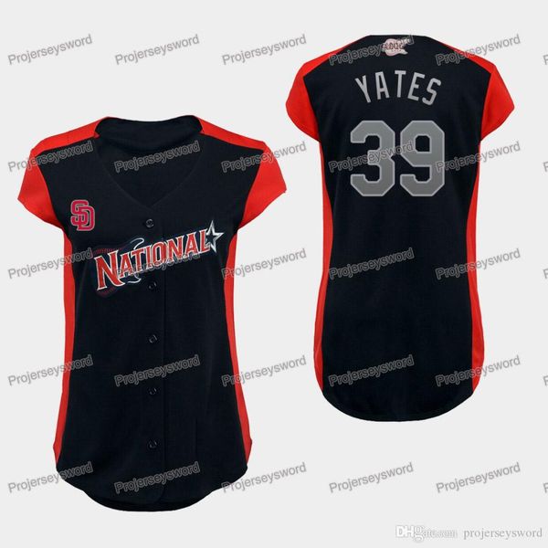 

Womens San Diego 39 Kirby Yates National League Padres Jersey Kirby Yates 100% Stitched Custom Allstar Baseball Jerseys Navy