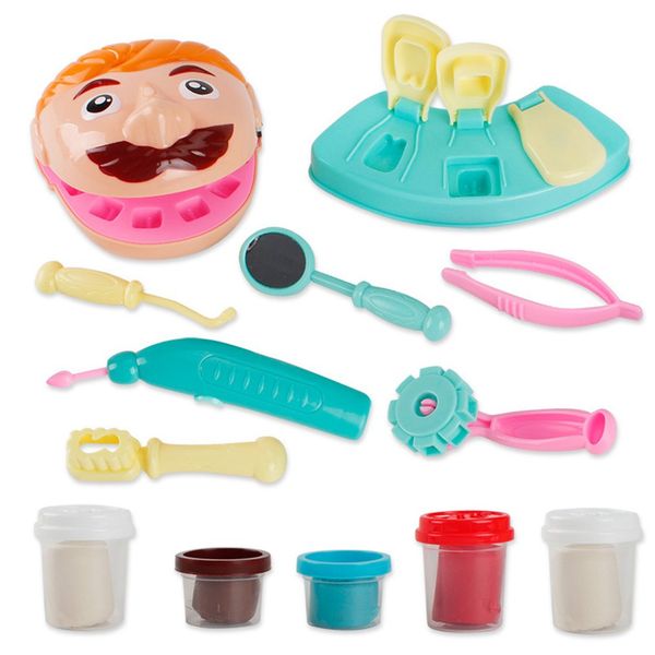 

tooth extraction toys children's little dentist hairdresser plasticine plasticine tools mold set clay