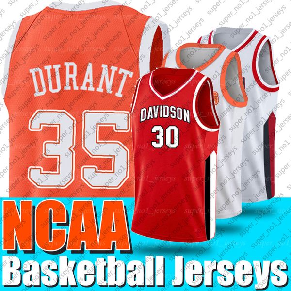 

в ncaa университет техаса 35 кевин дюрант джерси 30 стивен карри дэвидсон колледж баскетбол кофта кофта 4-20, Black;red