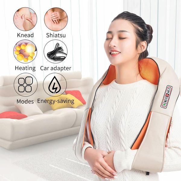 

use massager u shape electric shiatsu back neck shoulder body massager infrared 4d kneading massage body relax