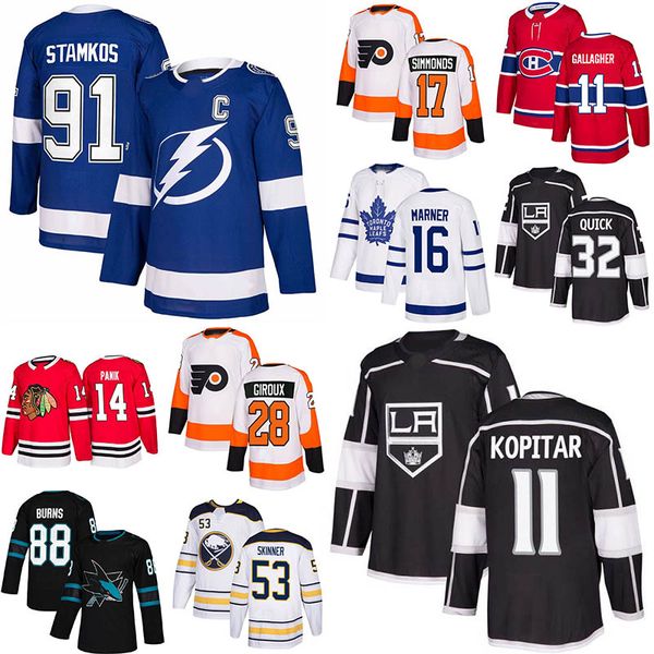 

Tampa Bay 16 Marner 91 Stamkos Lightning 32 Quick 53 Skinner 11 Kopitar Gallagher 88 Burns 28 Giroux 14 Panik Stitched Jersey Mens