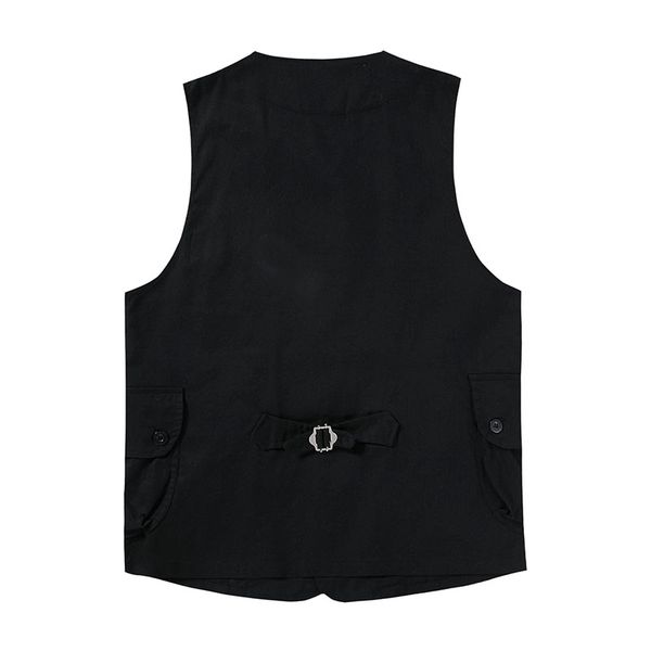 

vest for men solid color multi-pocket design off-shoulder waistcoat casual sports wild male spring new arrival, Black;white