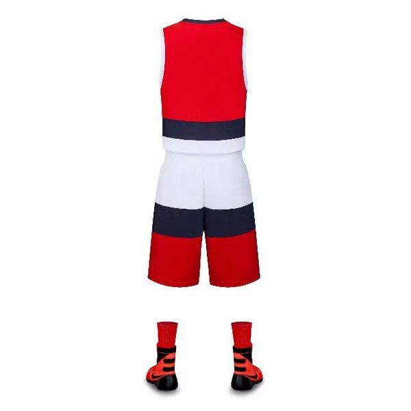 

men blank double-sided basketball team uniforms kits sports clothes tracksuits personality customized basketball sets with shorts 25-10, Blue;black