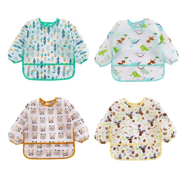

waterproof feeding bibs with sleeves painting apron for infant toddler