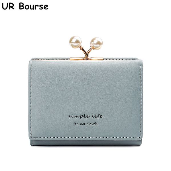 

ur bourse women short coin purse ladies pu leather cute small wallet female large-capacity wallet card holder multi-card purse, Red;black