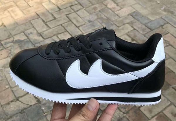 

new brands casual shoes men and women cortez shoes pu leather fashion outdoor sneakers size 36-45, Black