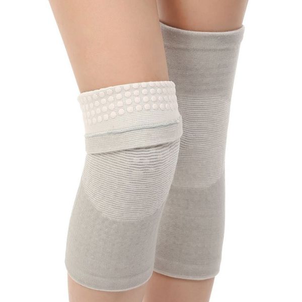 

new bamboo charcoal self heating knee pads four-sided elastic knee pads warm sports protective gear riding supplies, Black;gray